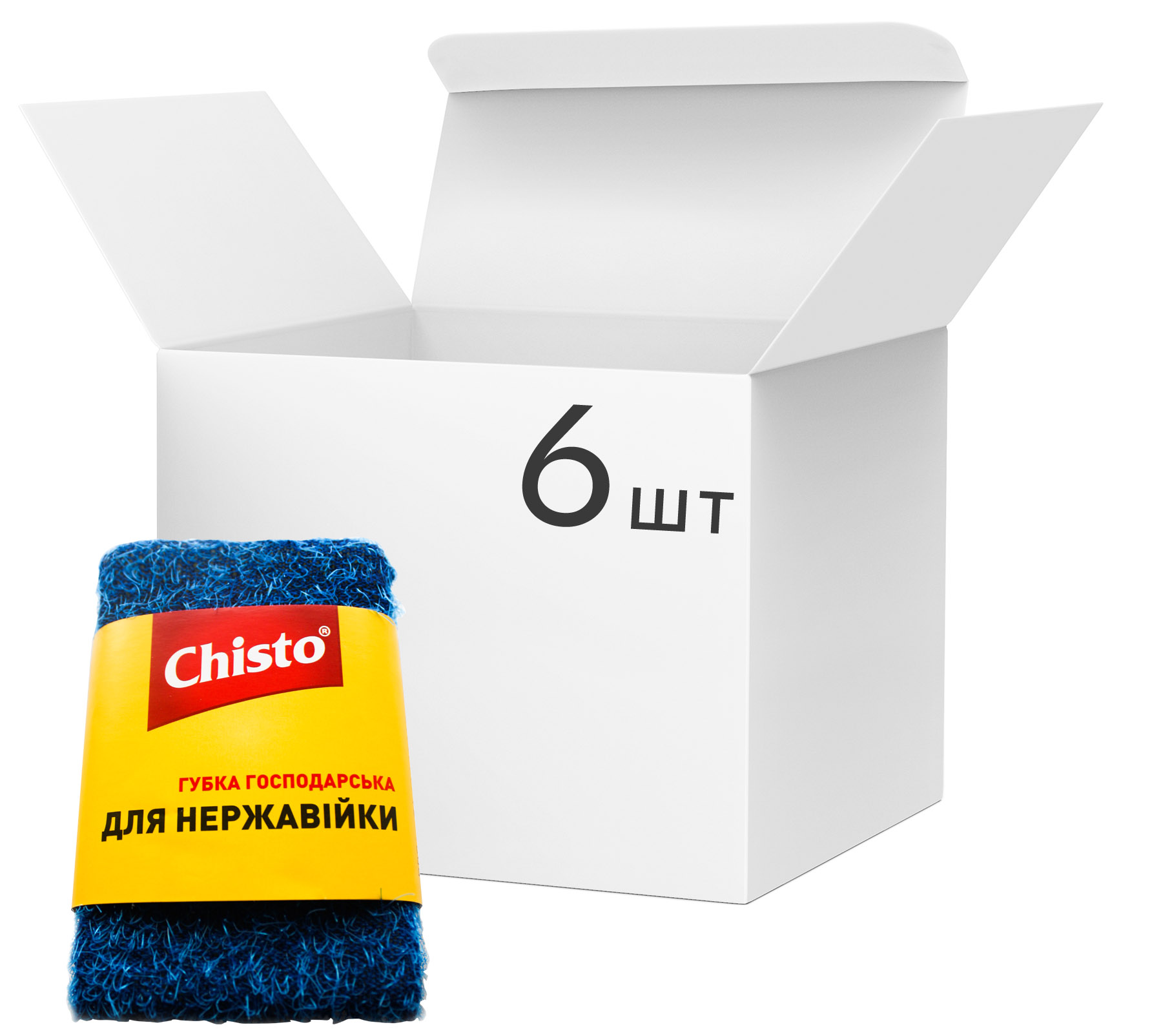 Набір губок кухонних CHISTO для неіржавкої сталі 6 шт. (2000064264262)